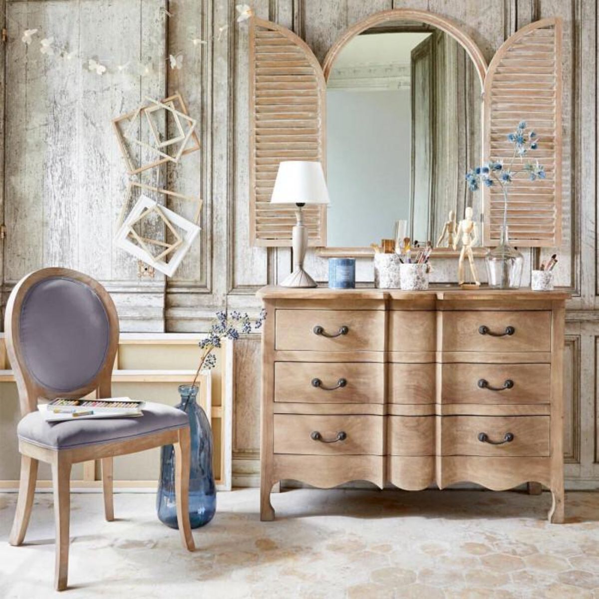 ATMOSPHERA Vase Vintage en Verre  Bouteille  73cm Orage