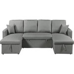 Habitat et Jardin Canapé d'angle panoramique convertible en tissu  Alain  - 4 places - Gris
