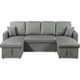 Voir la diapositive 1 : Habitat et Jardin Canapé d'angle panoramique convertible en tissu  Alain  - 4 places - Gris