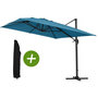 Voir la diapositive 1 : Habitat et Jardin Parasol jardin déporté Alu  Sun 4  - Rectangle - 3 x 4 m - Bleu + Housse de protection