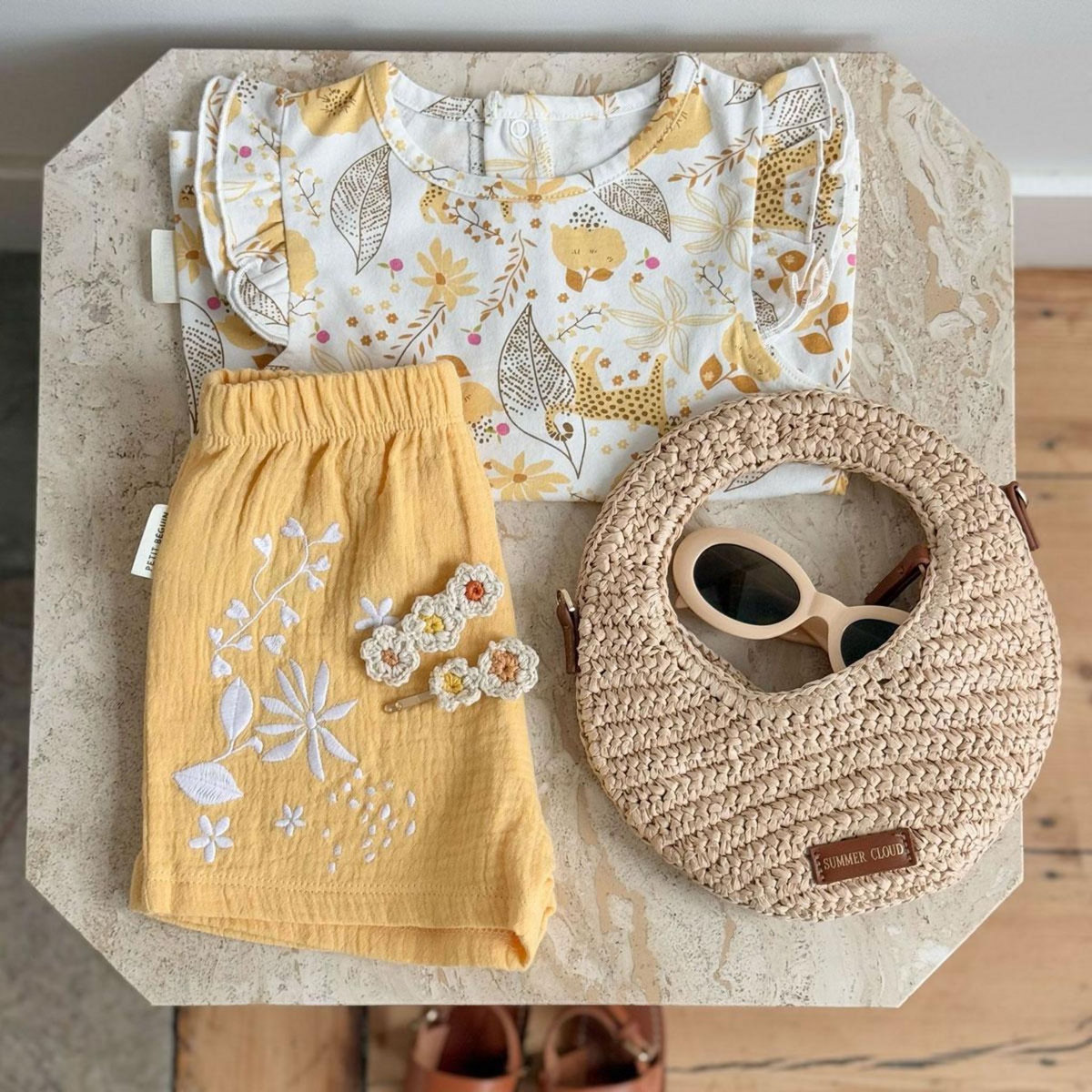 Petit Béguin Short enfant en gaze de coton Ciao Milano