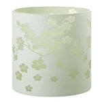 Paris Prix Photophore Design en Verre  Fleurs  24cm Vert