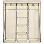 Voir la diapositive 5 : VIDAXL Armoire avec compartiments et barres Creme 150x45x175 cm Tissu
