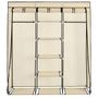 Voir la diapositive 5 : VIDAXL Armoire avec compartiments et barres Creme 150x45x175 cm Tissu