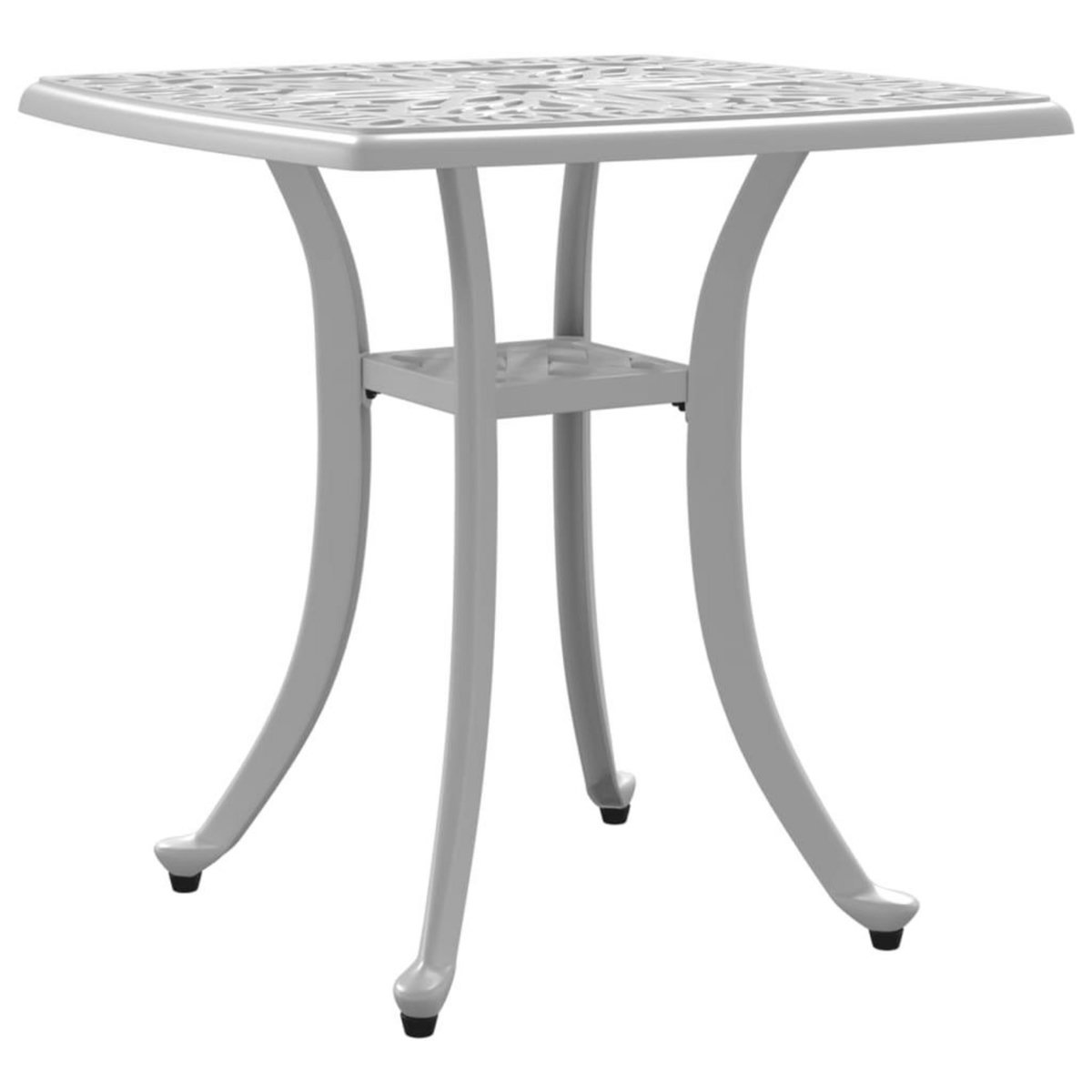 VIDAXL Table de jardin blanc 53x53x53 cm aluminium coule