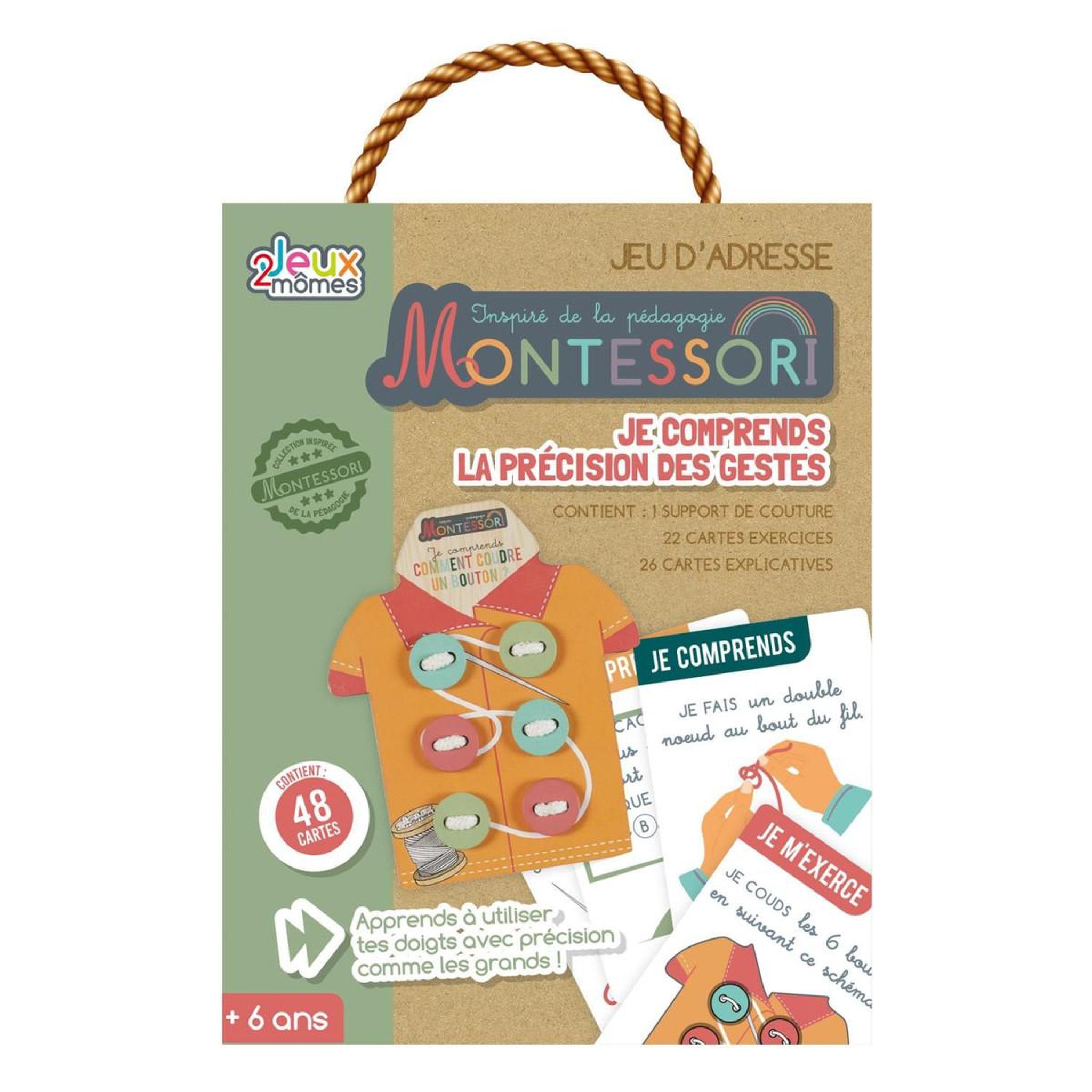 Jeux 2 momes Jeu d'Adresse Boutons  Montessori  14cm Multicolore