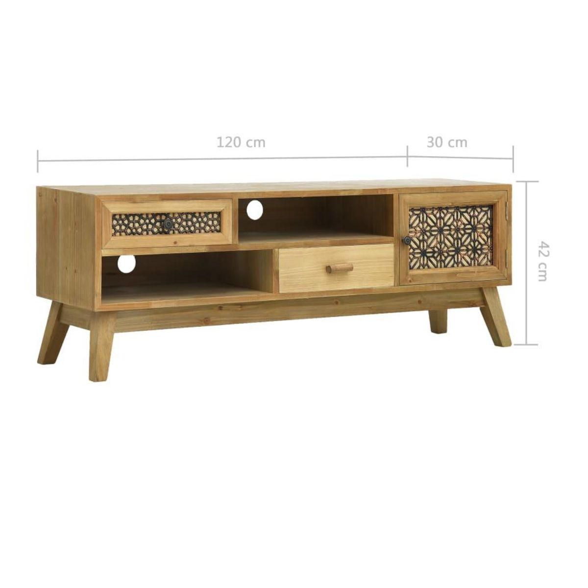 VIDAXL Meuble TV Marron sculpte 120x30x42 cm Bois