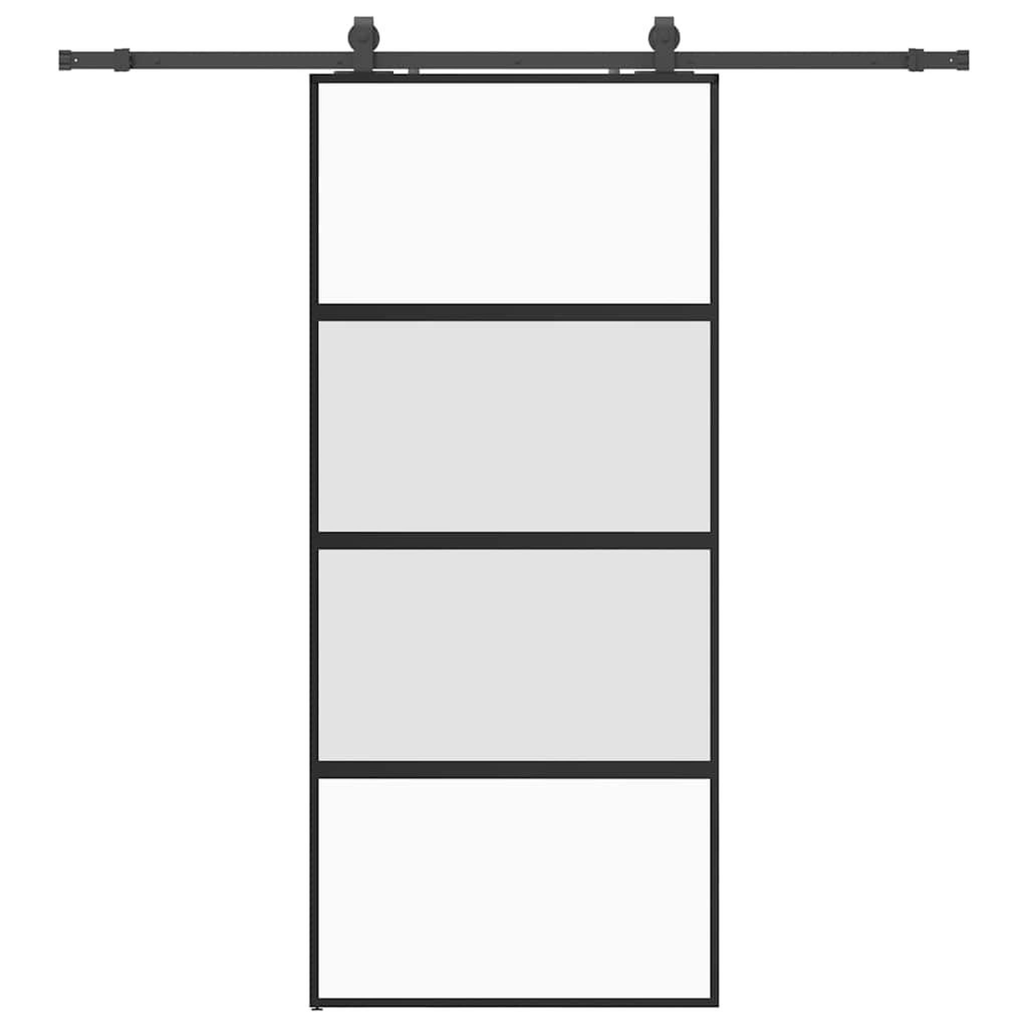 Voir la diapositive 2 : VIDAXL Porte coulissante avec kit de quincaillerie noir 90x205 cm