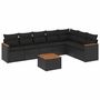 Voir la diapositive 2 : VIDAXL Salon de jardin 8 pcs avec coussins noir resine tressee