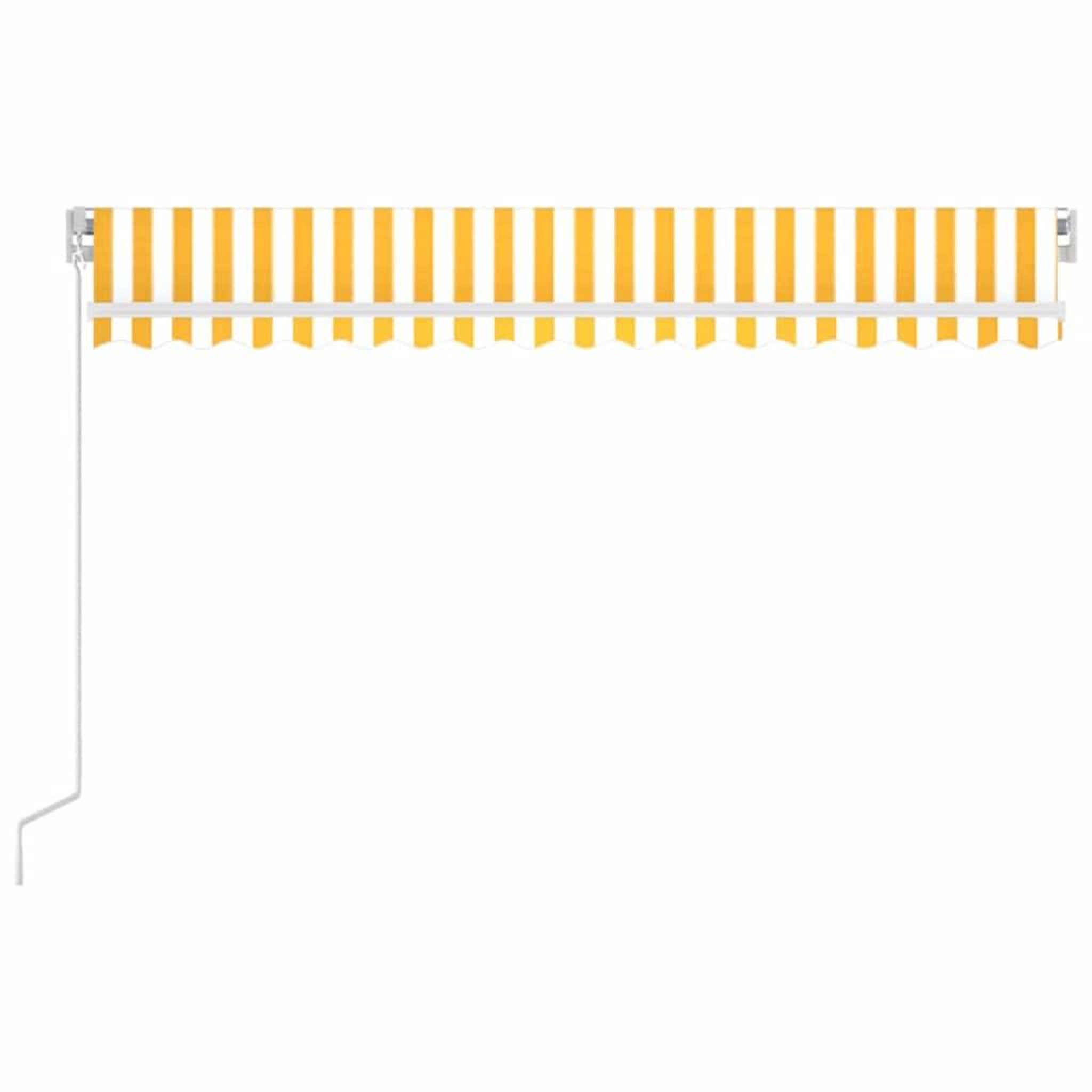 Voir la diapositive 3 : VIDAXL Auvent manuel retractable avec LED 400x300 cm Jaune et blanc