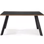 HOMIFAB Table à manger rectangulaire effet noyer / bois noir 160 cm - Doly