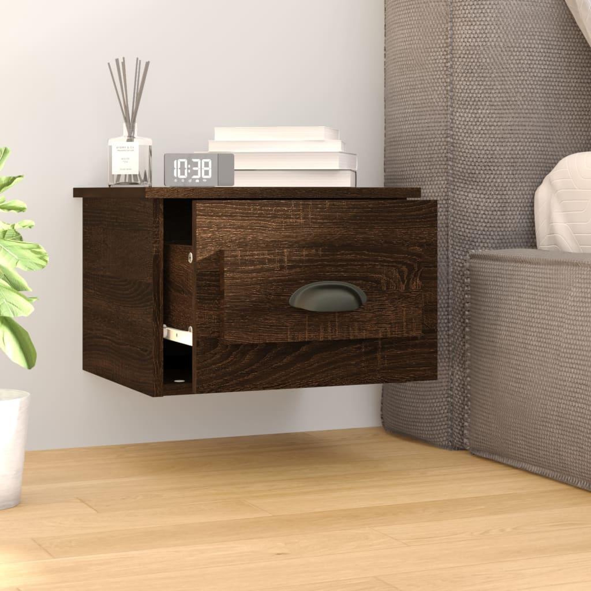 Voir la diapositive 3 : VIDAXL Tables de chevet murales 2 pcs Chene marron 41,5x36x28 cm