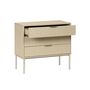 Voir la diapositive 6 : SWEEEK Commode effet bois rainuré et métal couleur champagne. 3 tiroirs