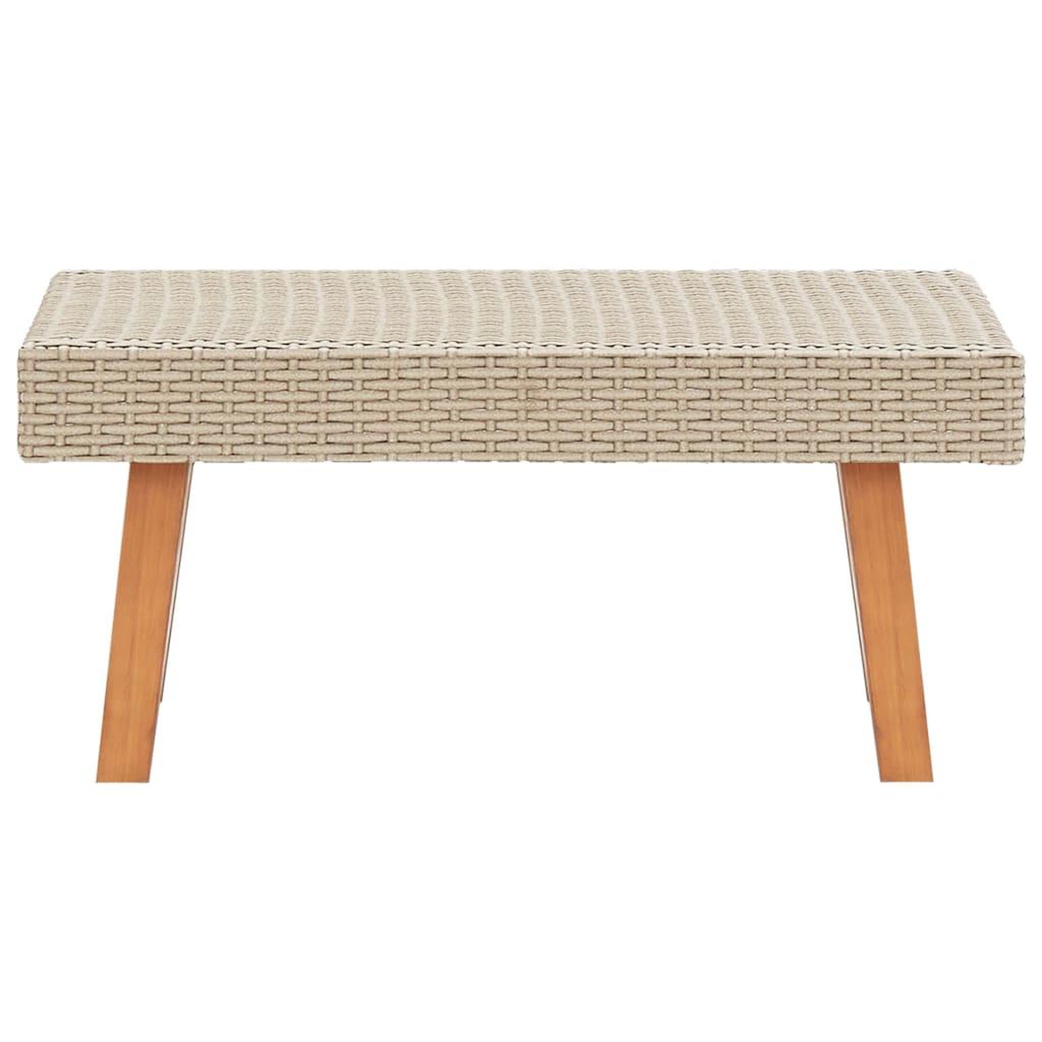 Voir la diapositive 2 : VIDAXL Table basse de jardin Resine tressee Beige