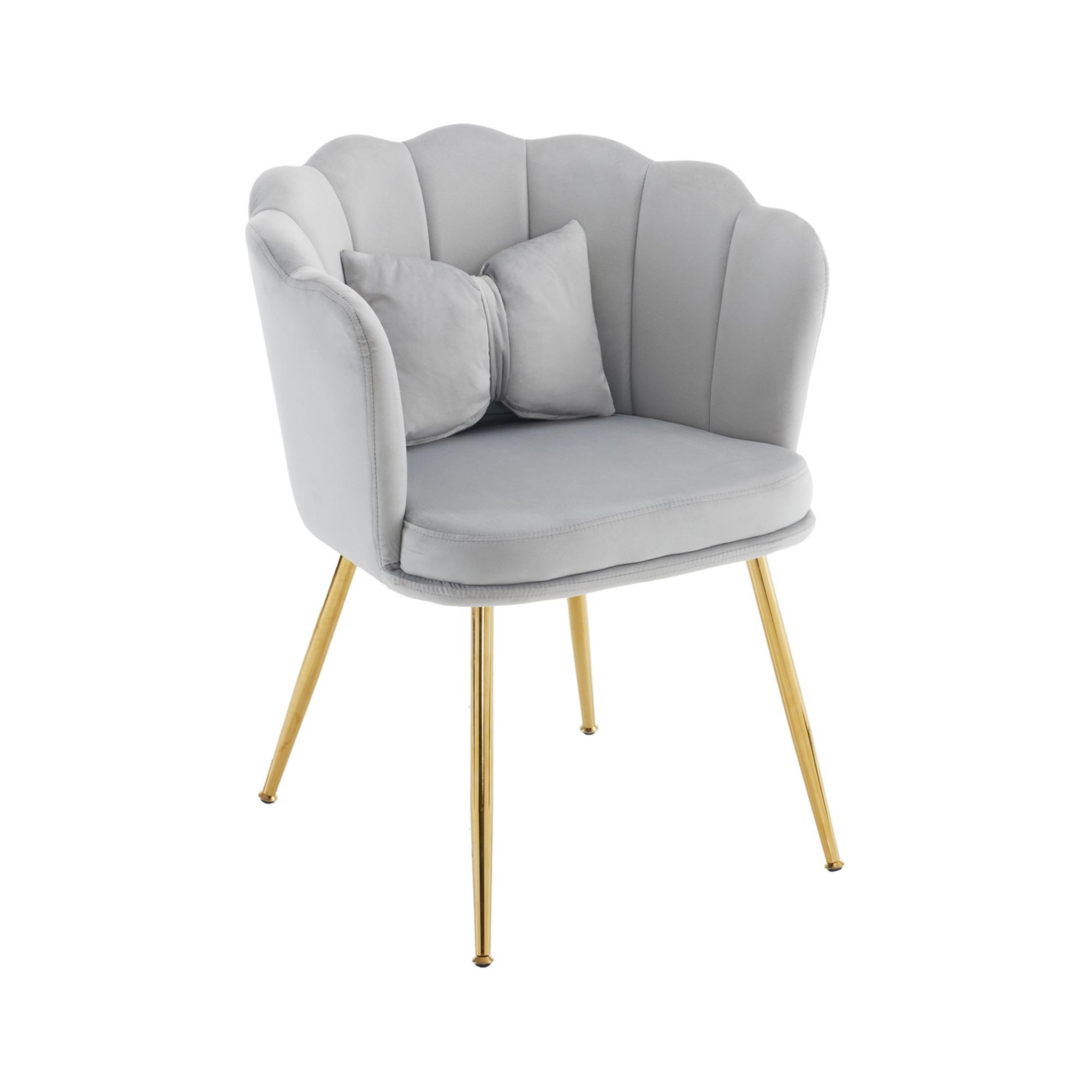 Voir la diapositive 6 : MERAX Fauteuil fixe avec coussin papillon et pieds en métal