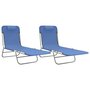 Voir la diapositive 2 : VIDAXL Chaises longues pliables lot de 2 bleu textilène et acier