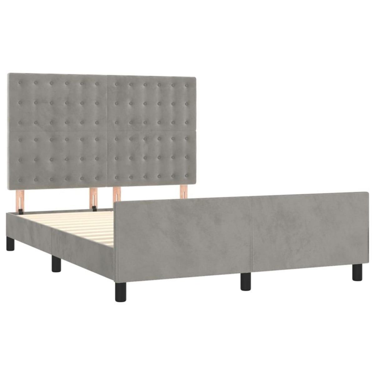 VIDAXL Cadre de lit sans matelas gris clair 140x190 cm velours