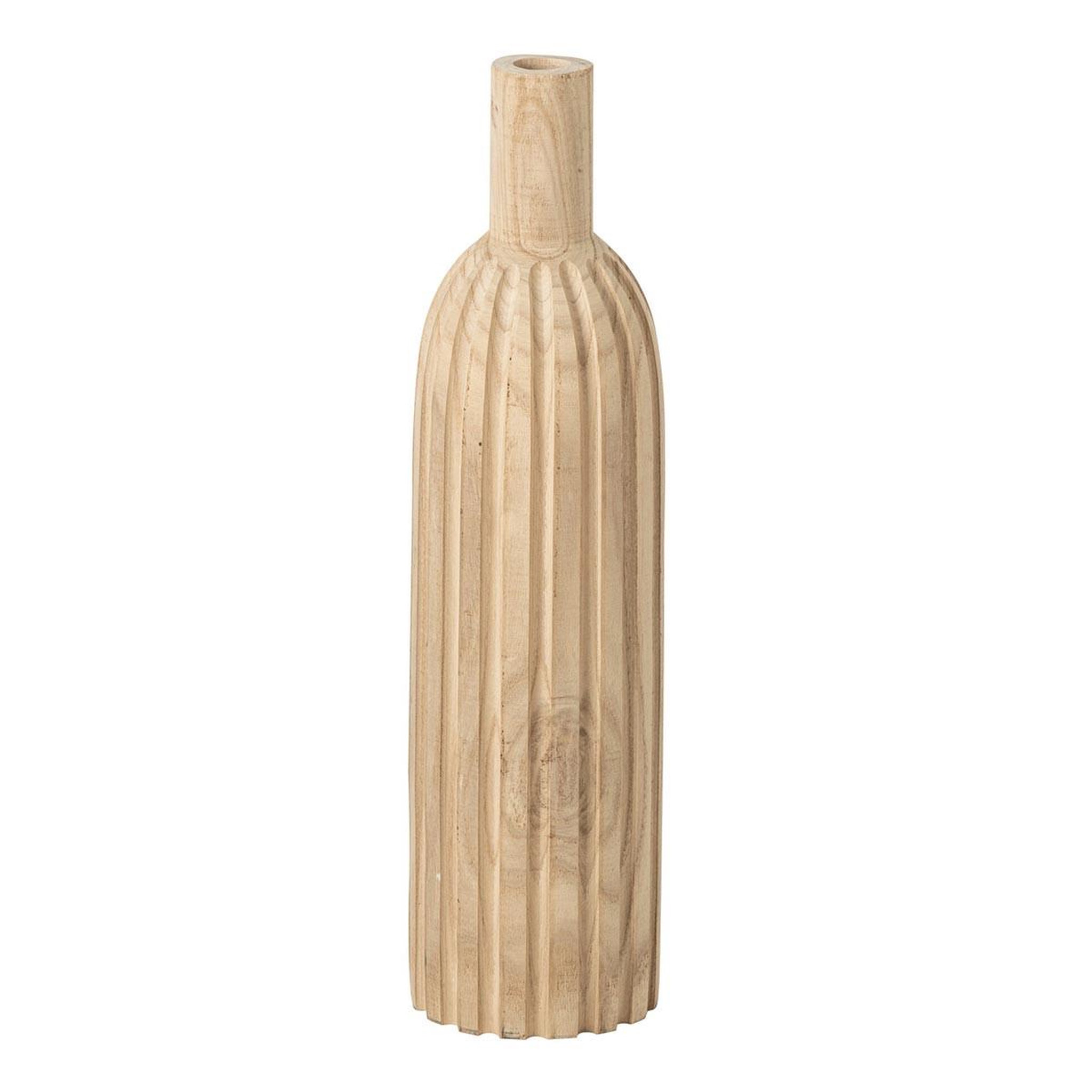 J-LINE Vase Bouteille en Bois  Marek  56cm Naturel