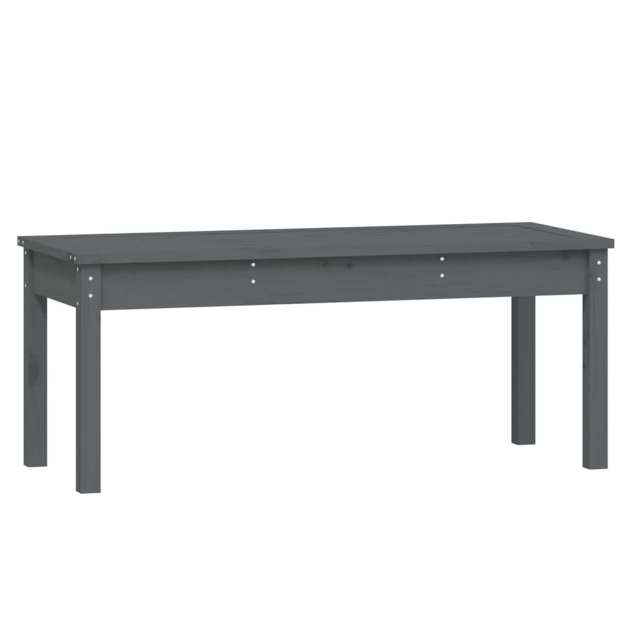 Voir la diapositive 2 : VIDAXL Banc de jardin gris 109x44x45 cm bois massif de pin