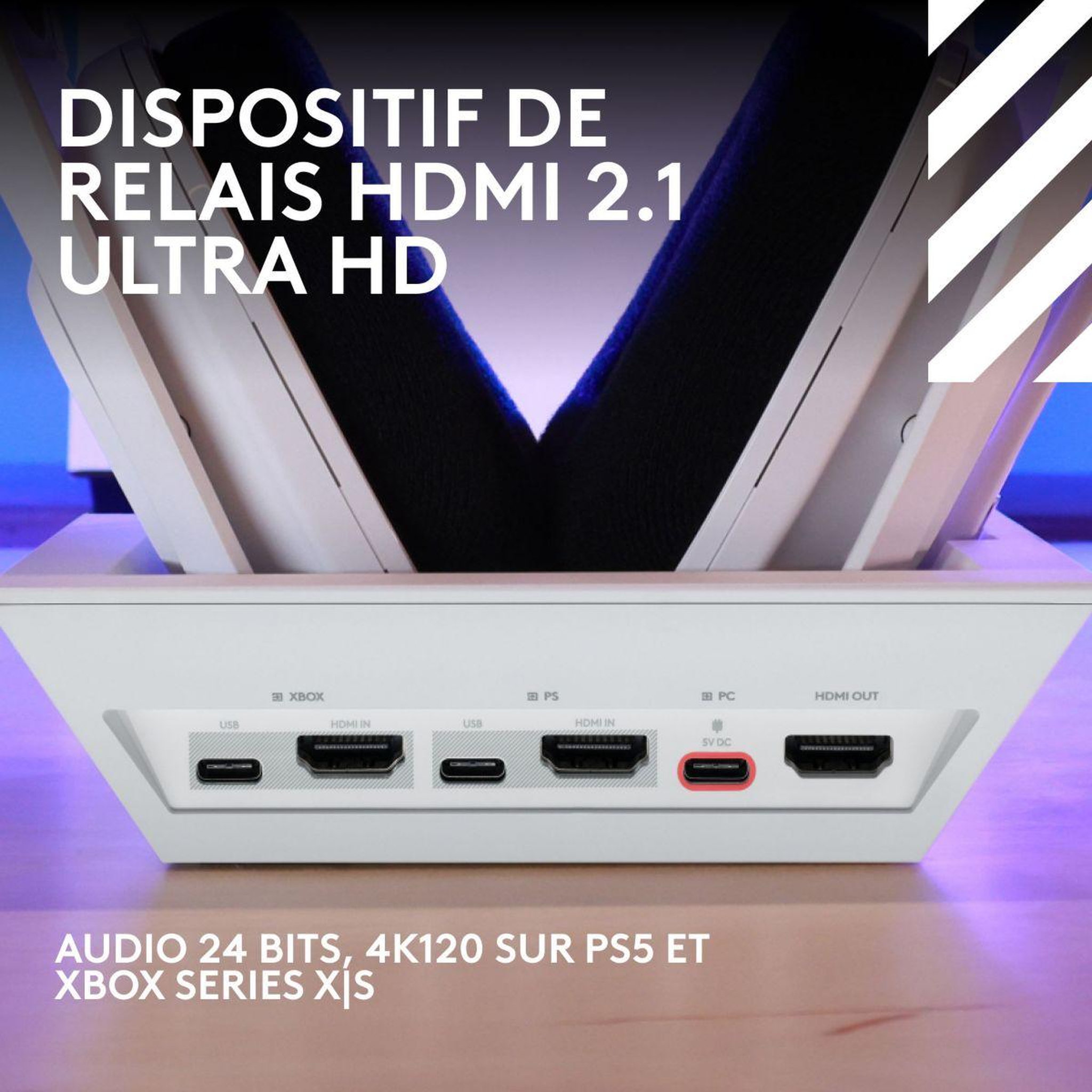 Voir la diapositive 5 : Logitech Casque gamer G Astro A50 X LIGHTSPEED Blanc