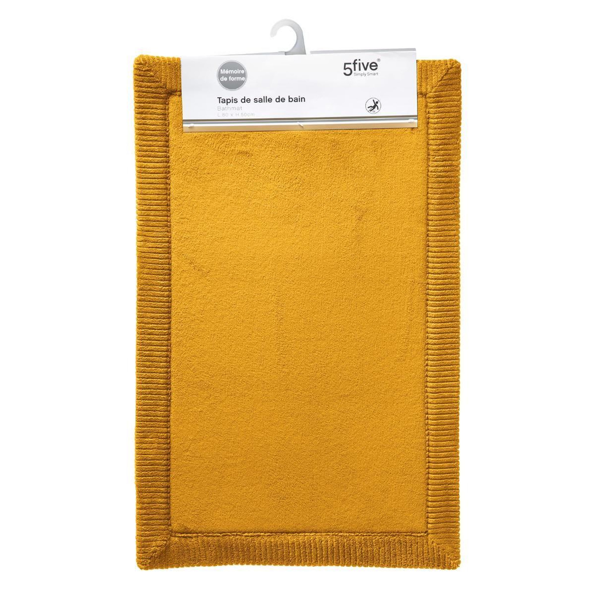 Voir la diapositive 3 : FIVE Tapis de Bain Mémoire de Forme  Trio  50x80cm Jaune