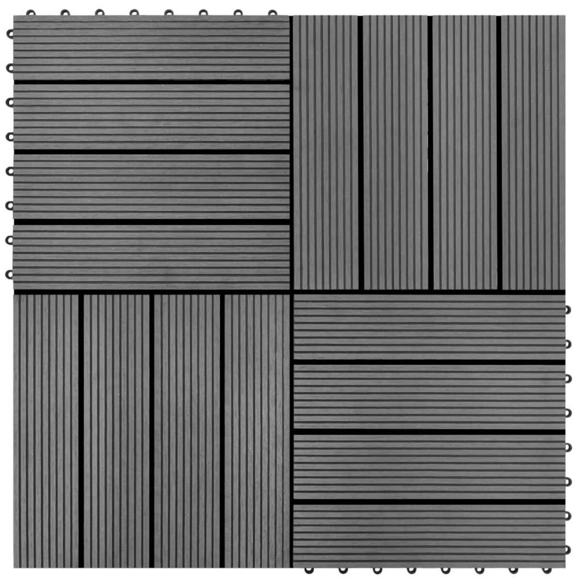 VIDAXL Carreaux de terrasse WPC 30x30 cm 11 pcs 1 m2 Gris