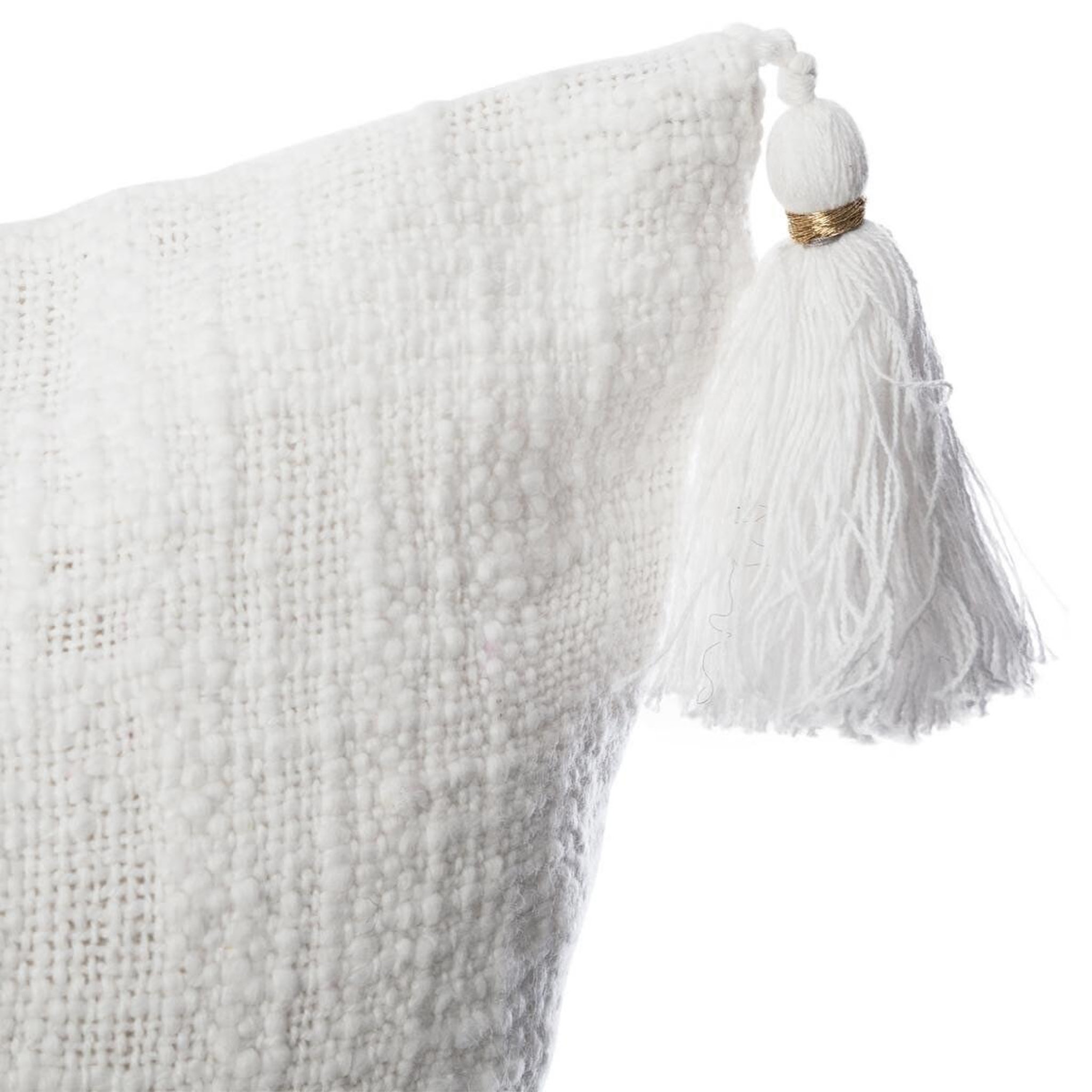 Voir la diapositive 2 : ATMOSPHERA Housse de coussin  slub  40x40cm blanc