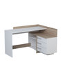 Voir la diapositive 3 : Bureau d'angle 3 tiroirs et rangements L128cm PITA