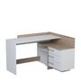 Voir la diapositive 3 : Bureau d'angle 3 tiroirs et rangements L128cm PITA