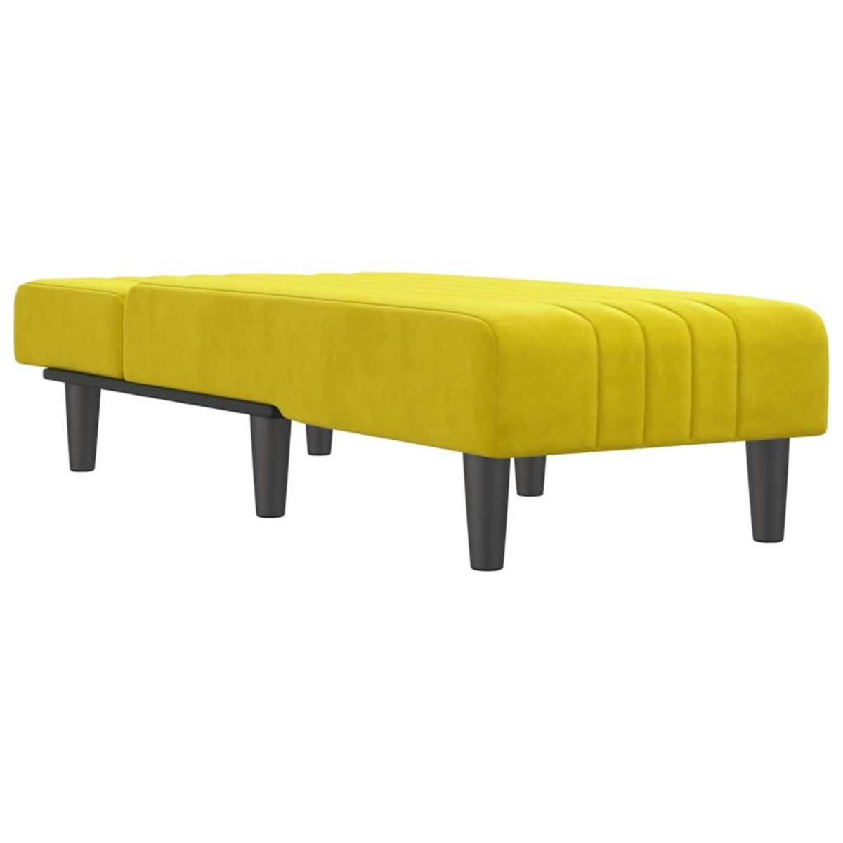 VIDAXL Chaise longue jaune velours