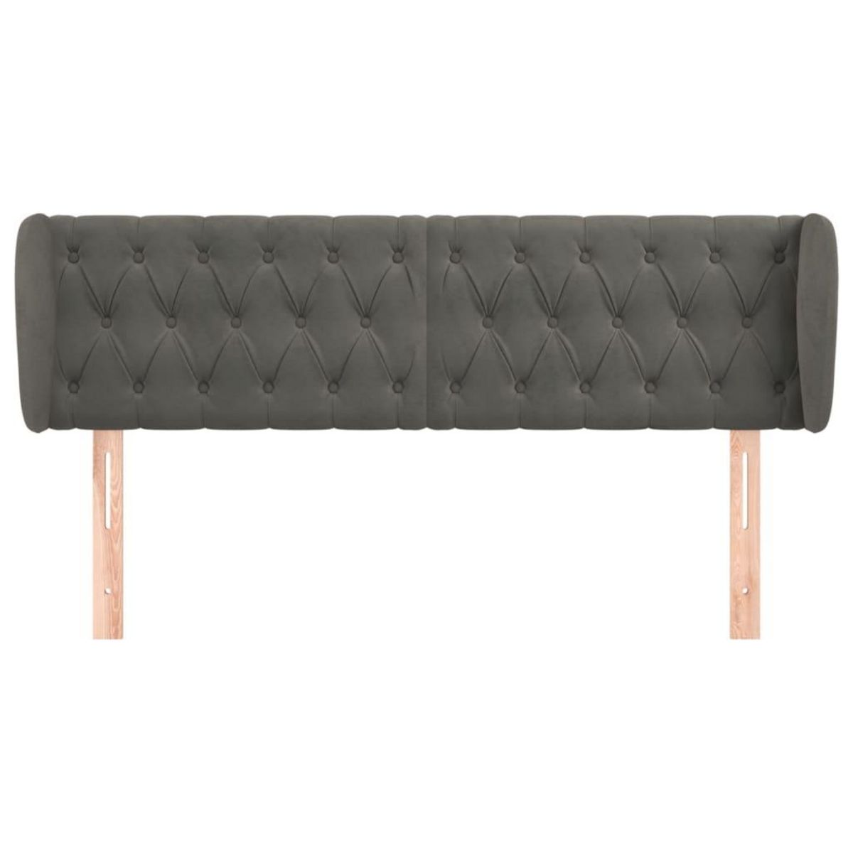 VIDAXL Tete de lit avec oreilles Gris fonce 147x23x78/88 cm Velours