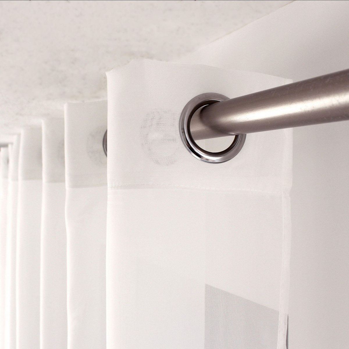 TOILINUX Voilage Basic à 8 œillets - 140 x 240 cm - Blanc