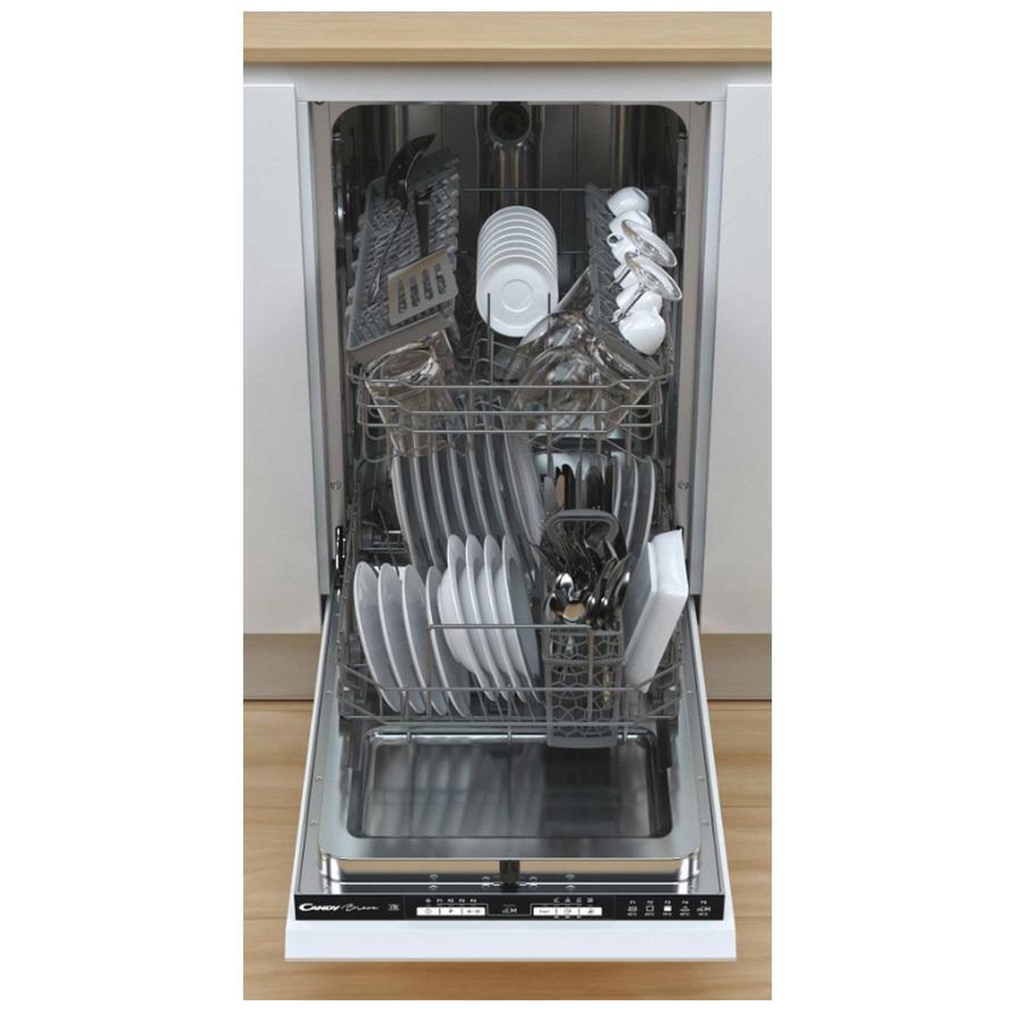 Voir la diapositive 6 : Candy Lave-vaisselle 45cm 10c 47db tout intégrable - cdih2l1047