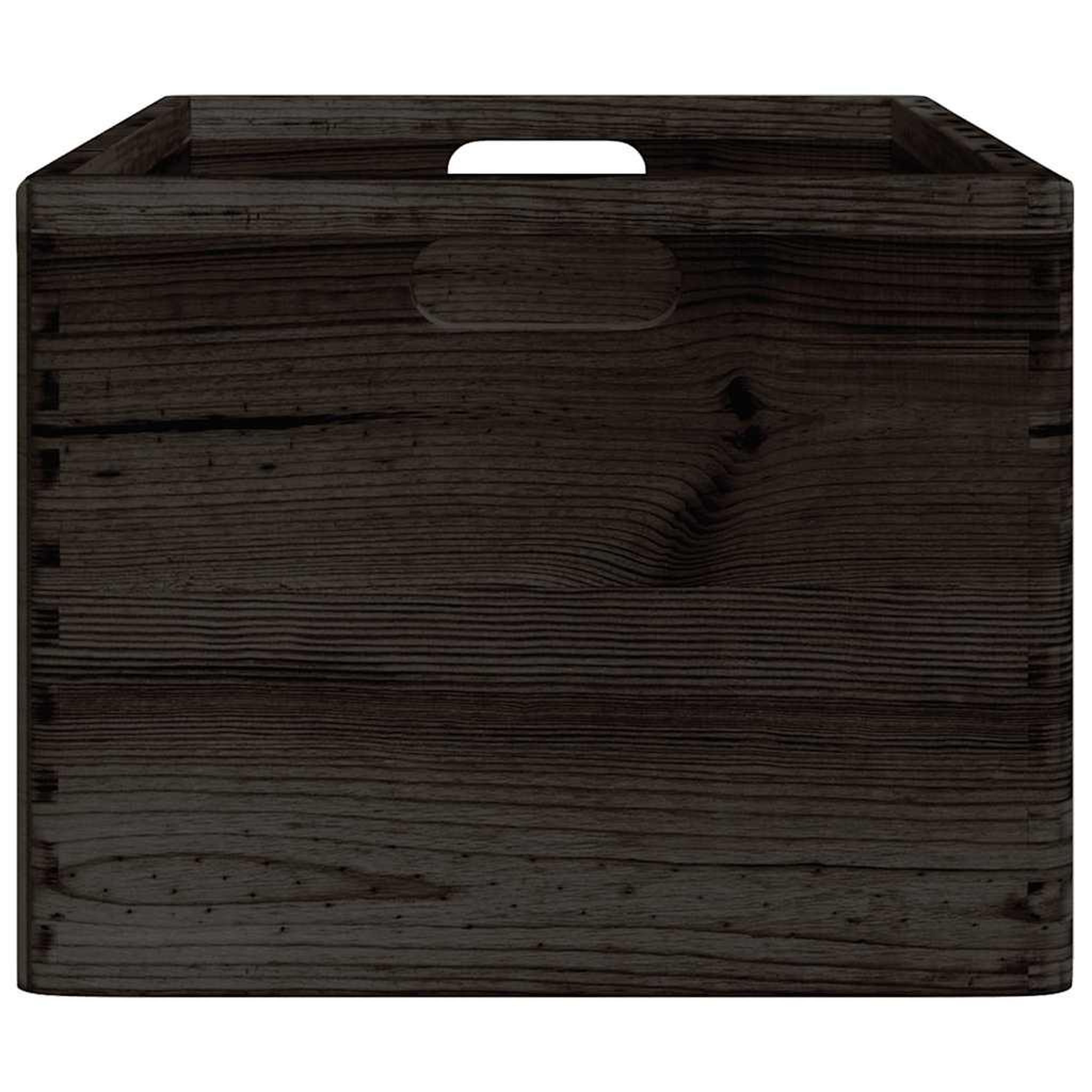 Voir la diapositive 5 : VIDAXL Boîte en bois avec poignees noir 40x30x23 cm bois de pin massif