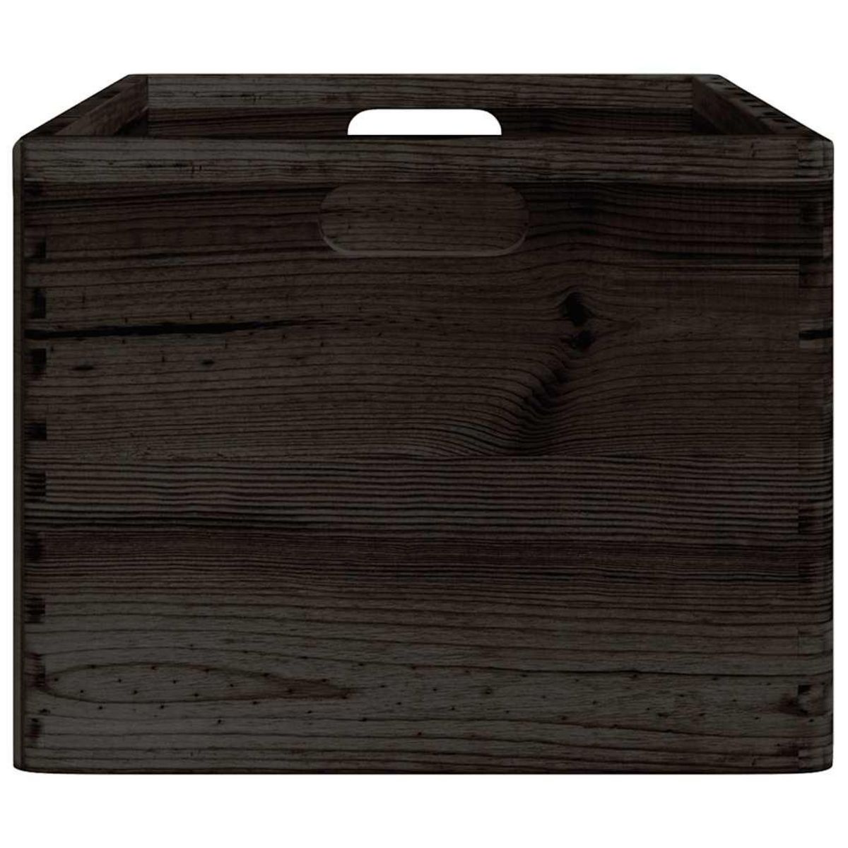 VIDAXL Boîte en bois avec poignees noir 40x30x23 cm bois de pin massif