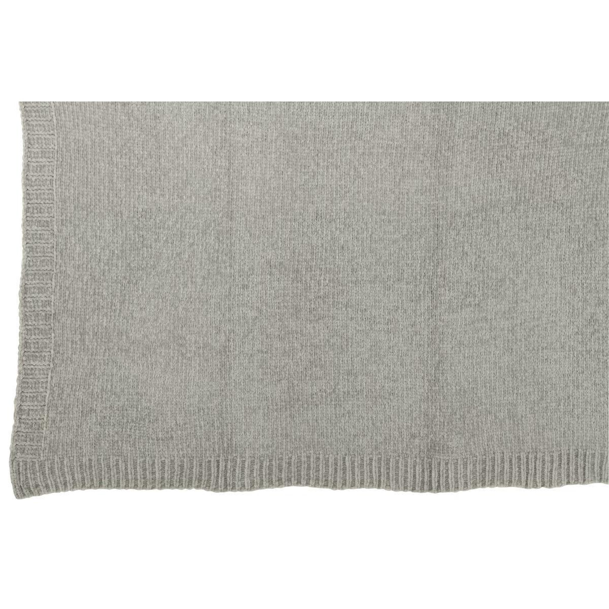 Voir la diapositive 3 : J-LINE Plaid uni chenille  bradly  130x170cm gris