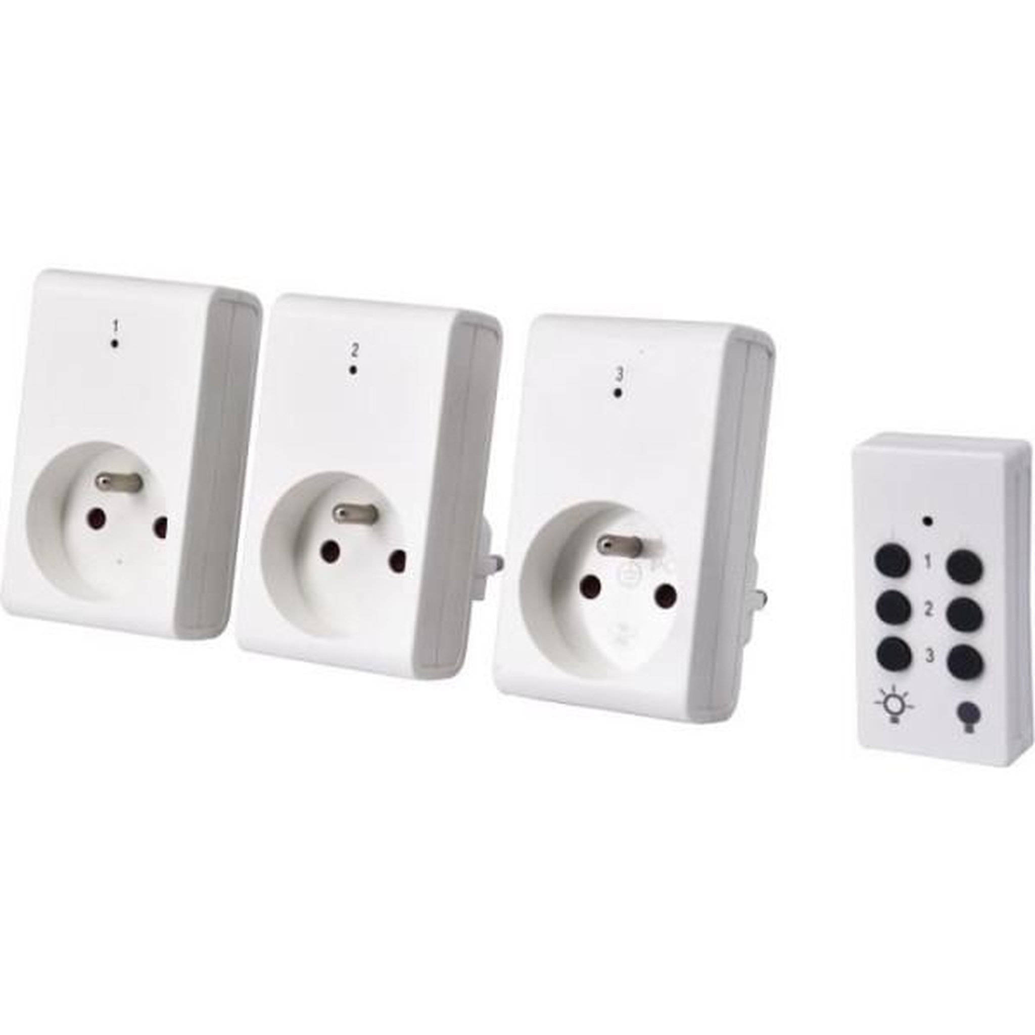 Voir la diapositive 3 : GAO Kit 3 prises télécommandées + télécommande - gao - 230 v - blanc