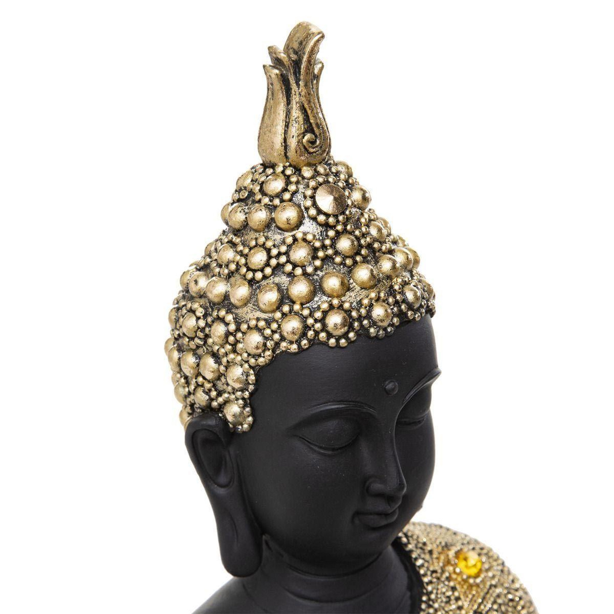 Voir la diapositive 2 : ATMOSPHERA Bouddha déco  assis  34cm or & noir