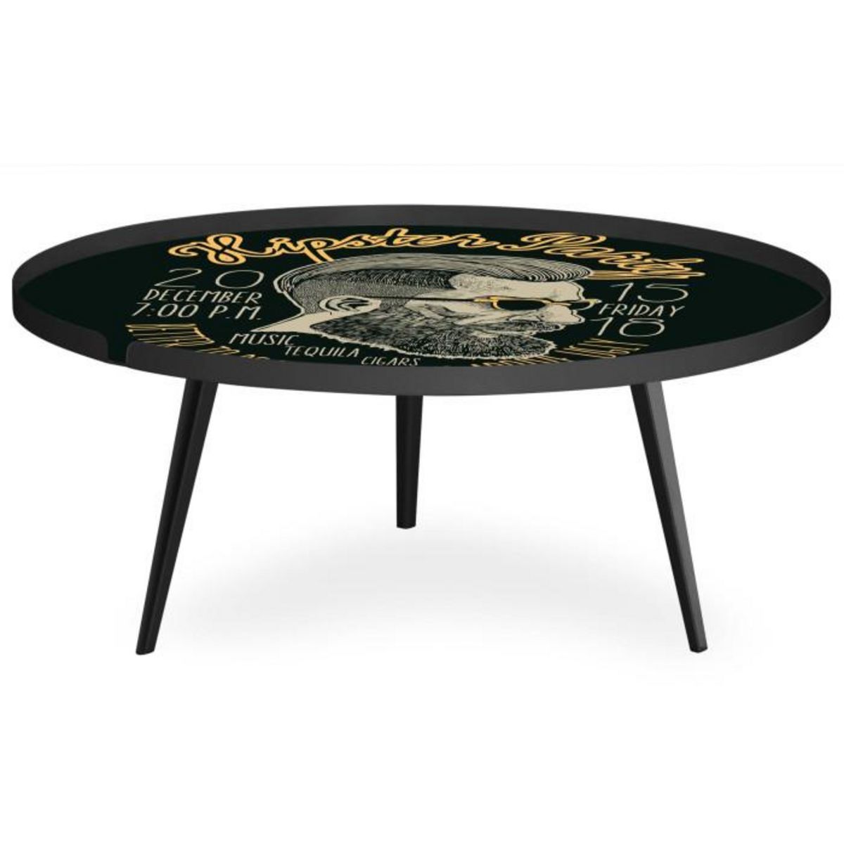 Paris Prix Table Basse à Rebord 2 Covers  Fun  90cm Noir