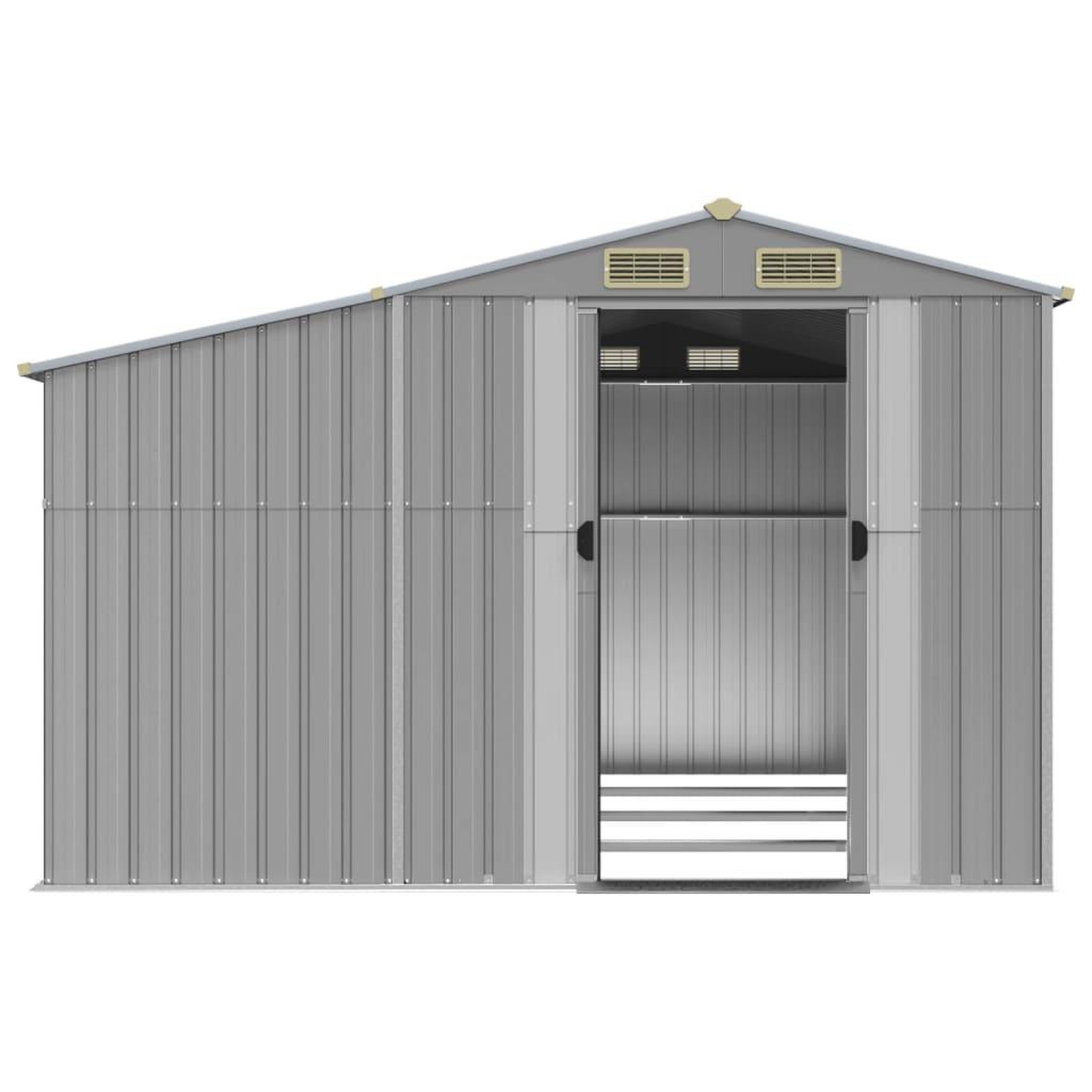 Voir la diapositive 5 : VIDAXL Abri de jardin gris 277x365,5x179 cm acier galvanise