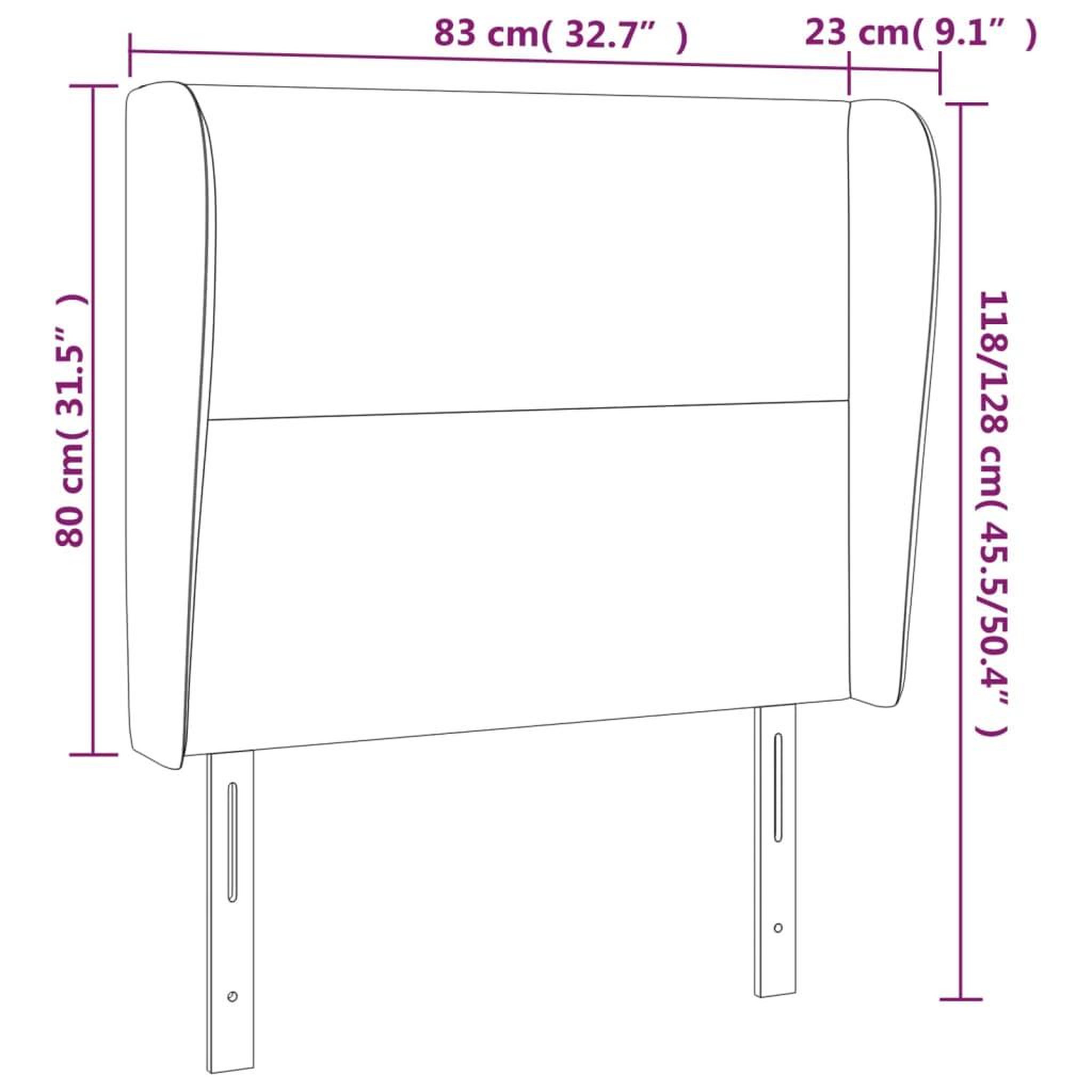 Voir la diapositive 6 : VIDAXL Tete de lit avec oreilles Gris clair 83x23x118/128 cm Velours