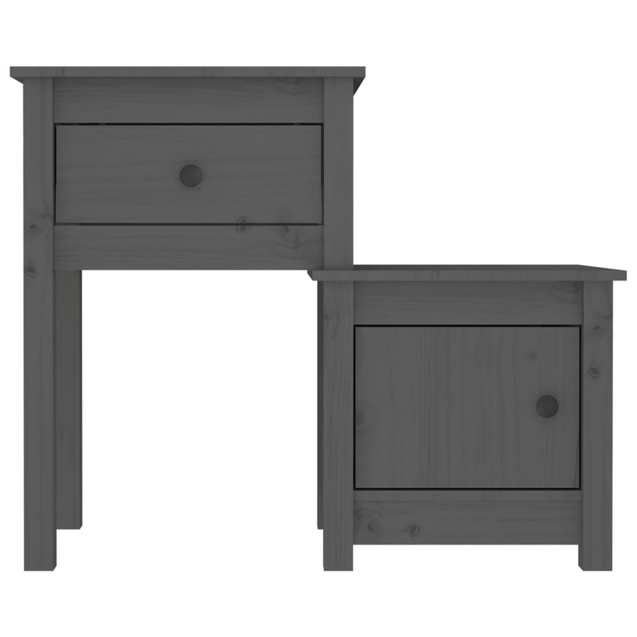 Voir la diapositive 5 : VIDAXL Tables de chevet 2 pcs Gris 79,5x38x65,5 cm Bois de pin massif