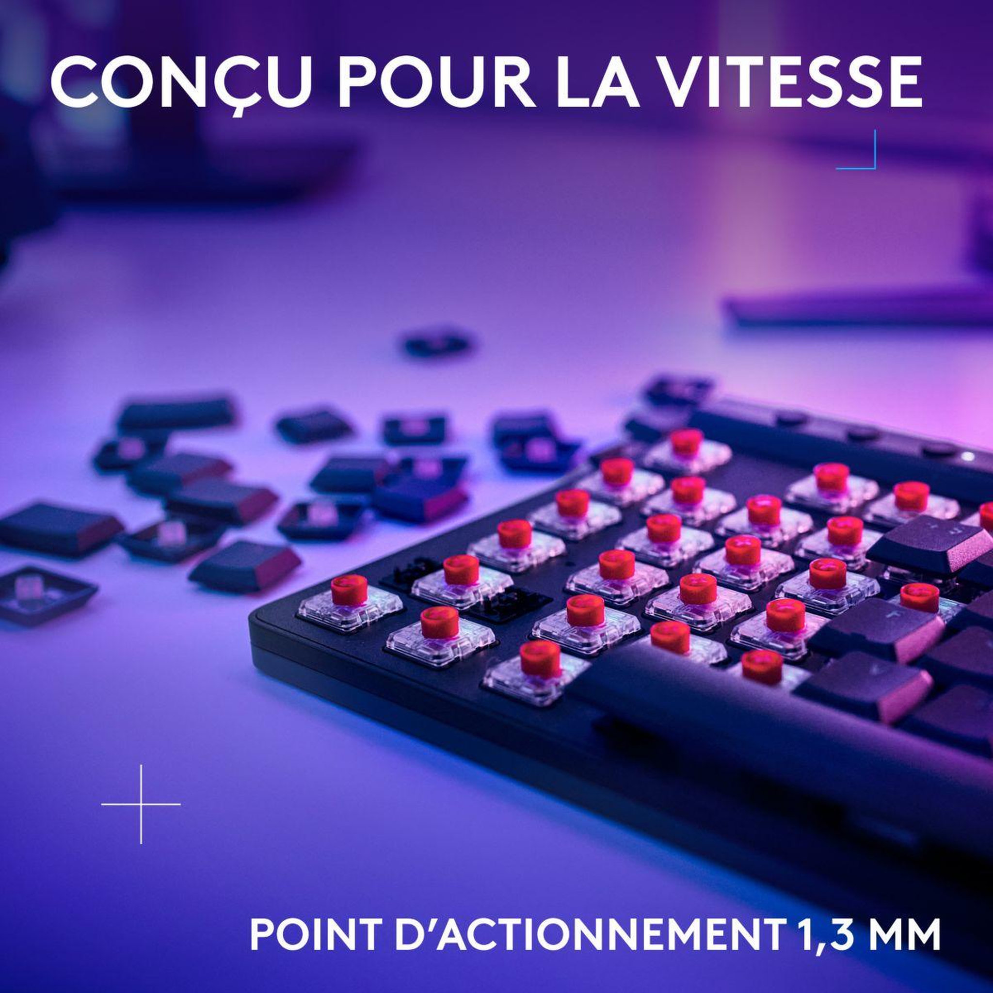Voir la diapositive 3 : Logitech Clavier gamer sans fil g515 lightspeed tkl tactile noir
