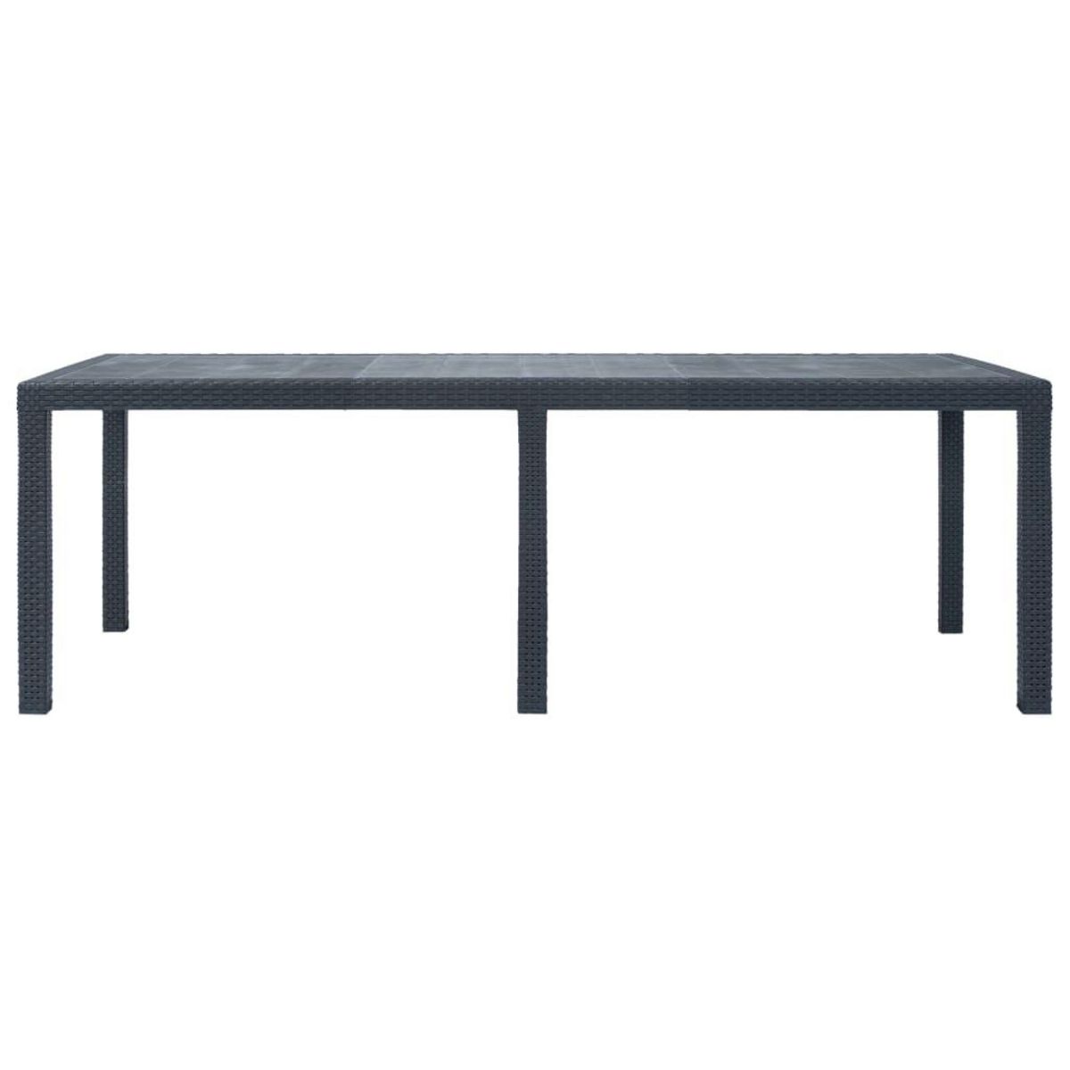 VIDAXL Table de jardin Anthracite 220x90x72 cm Plastique Aspect rotin