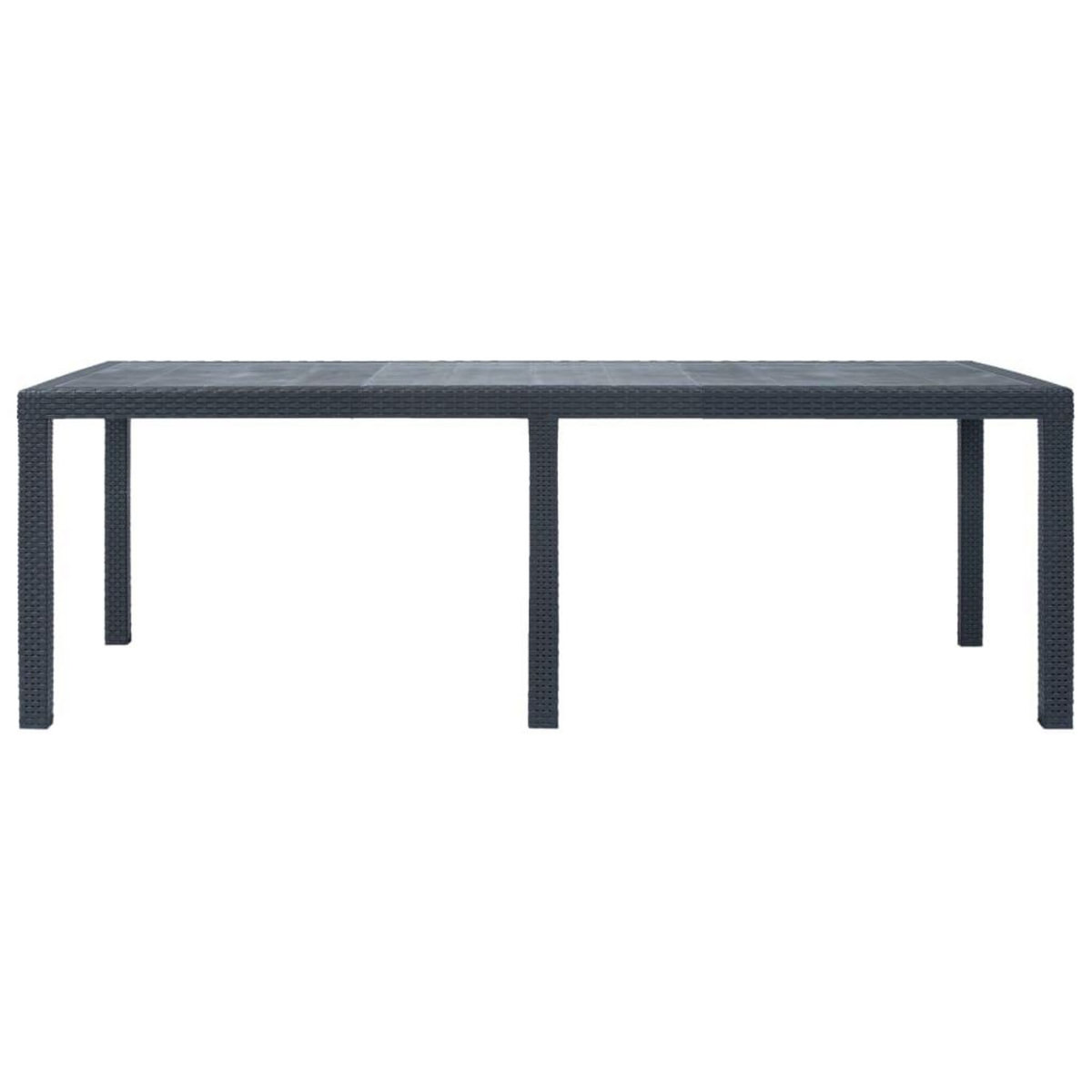 VIDAXL Table de jardin Anthracite 220x90x72 cm Plastique Aspect rotin