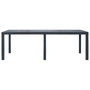 Voir la diapositive 2 : VIDAXL Table de jardin Anthracite 220x90x72 cm Plastique Aspect rotin