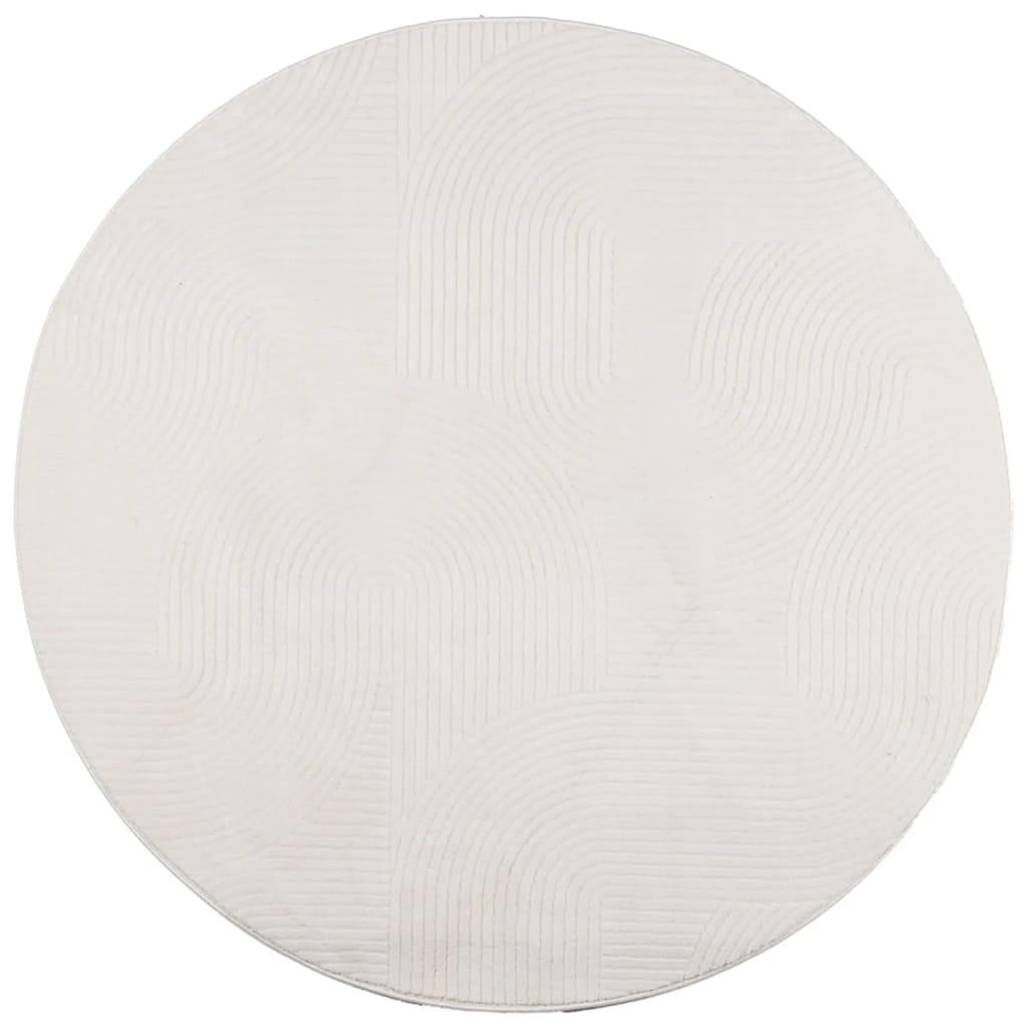 Voir la diapositive 2 : VIDAXL Tapis IZA poils courts style scandinave creme Ø 100 cm