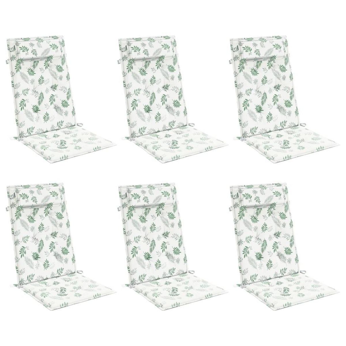 VIDAXL Coussins de chaise a dossier haut lot de 6 modele de feuille