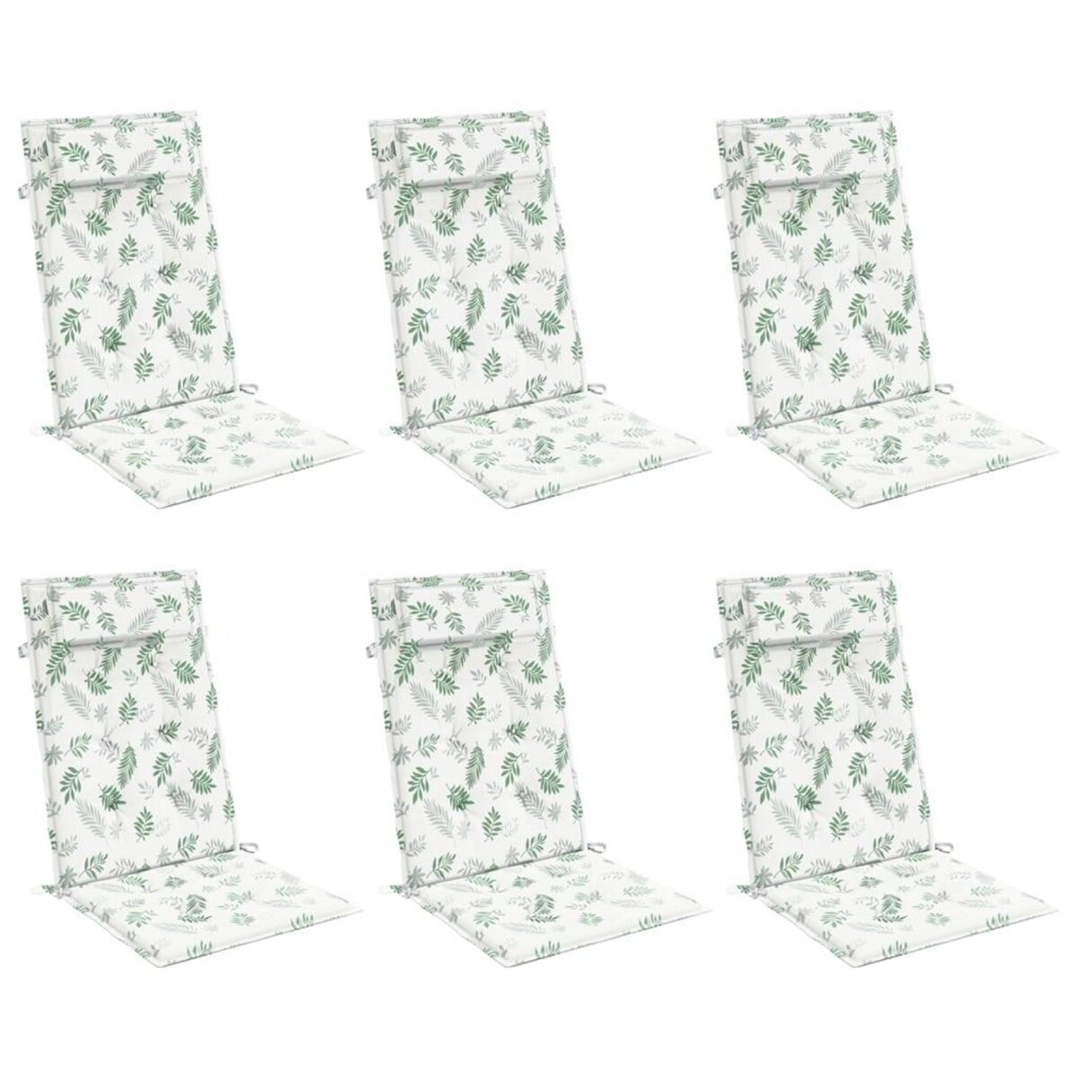 VIDAXL Coussins de chaise a dossier haut lot de 6 modele de feuille