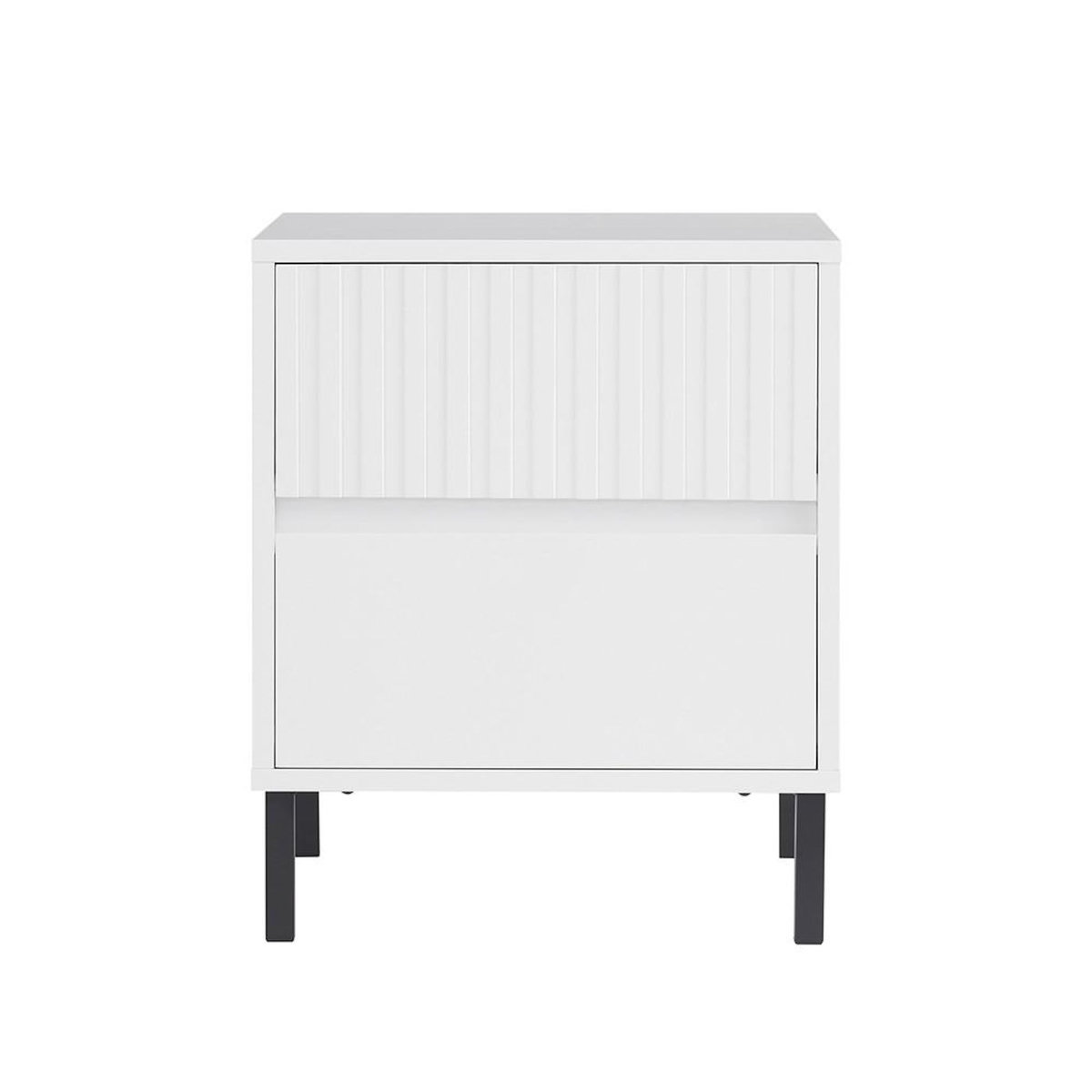 SOBUY SoBuy - Table De Chevet à deux tiroirs - Blanc - 40x40x48cm - Minimaliste - FBT157-W